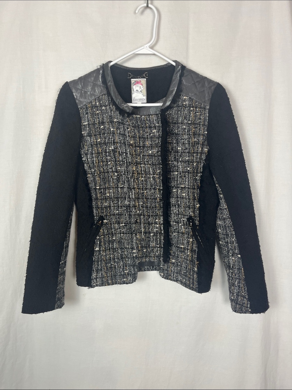 Yoana Baraschi Wool Blend Black and Gray Blazer Jacket